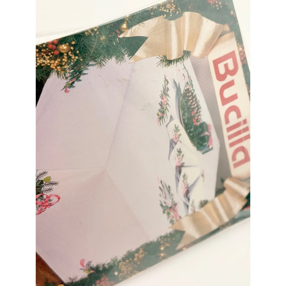 Bucilla Doves & Holly Stamped Embroidery Tablecloth Kit 60x90 Vintage 83059